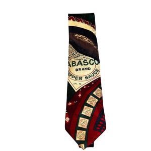 Tabasco Brand Pepper Sauce Tie 100% Silk Made in USA Novelty Tie